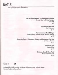Bat #5 Art Criticism and Discussion